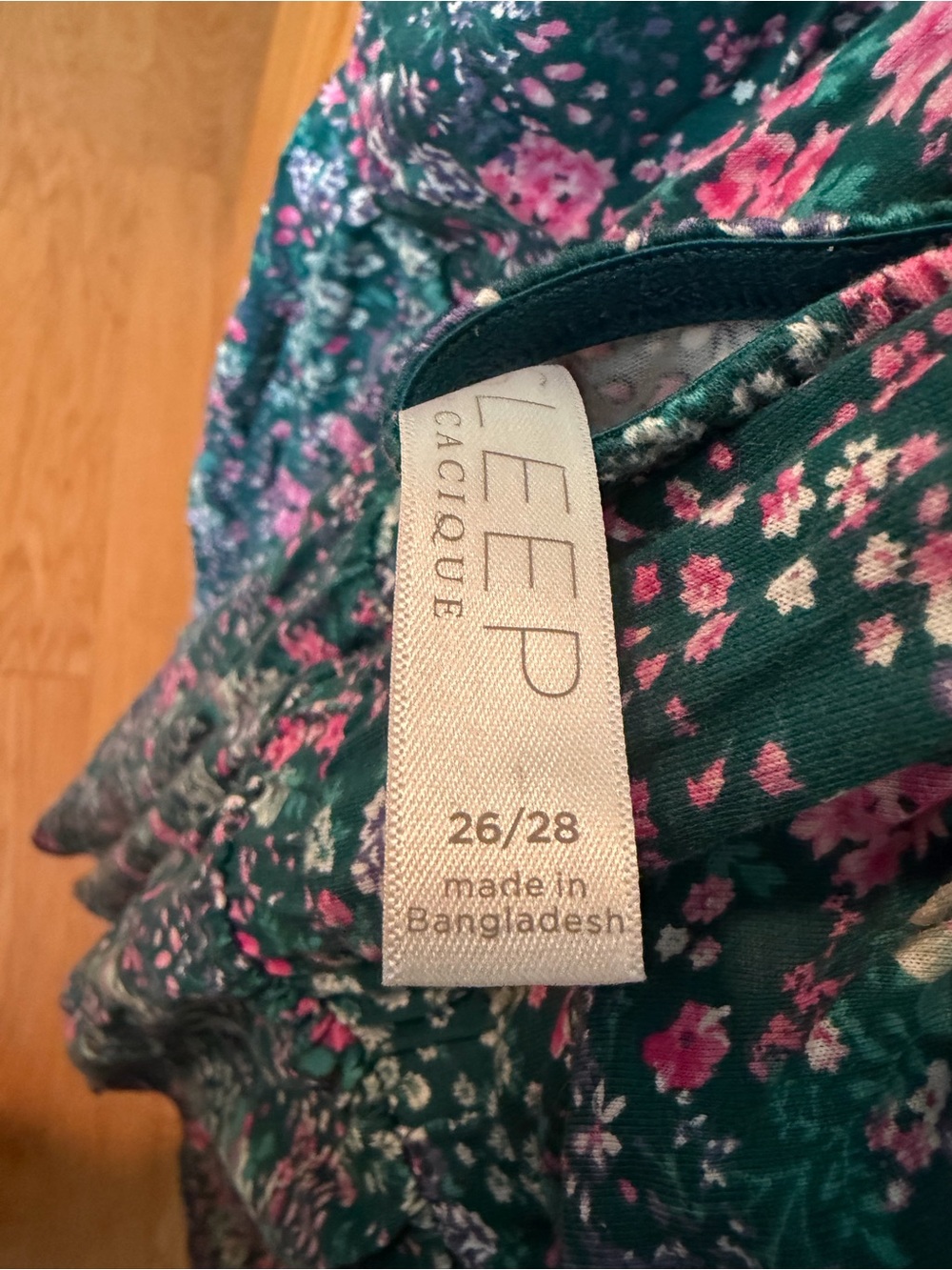 Cacique Sleep Teal Dress Floral Nightie - Picture 3 of 3